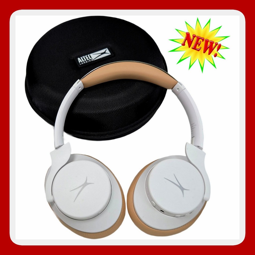 Altec Lansing ComfortQ MZX770 ANC Wireless Headphones White‎ Tan Aesthetic New